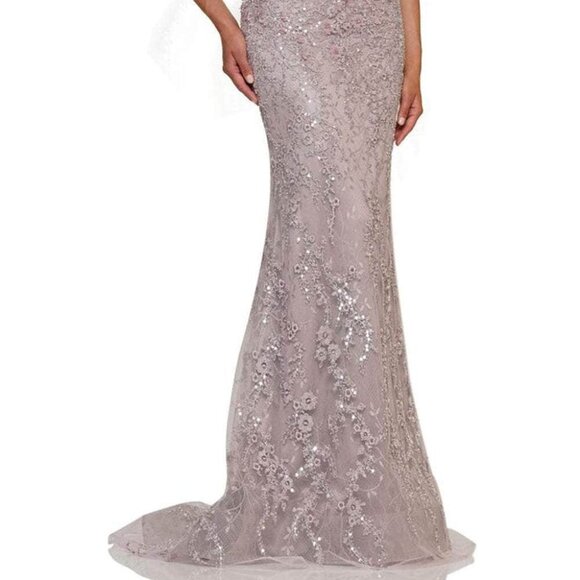 NWT Marsoni by Colors MV1279 Tulle/Lace Mother of the Bride Dress Mauve Size 22 - Picture 2 of 6